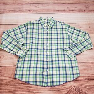 Carbon 2 Colbalt Shirt Mens Large Green Blue Button Up Long Sleeve‎ Casual Adult